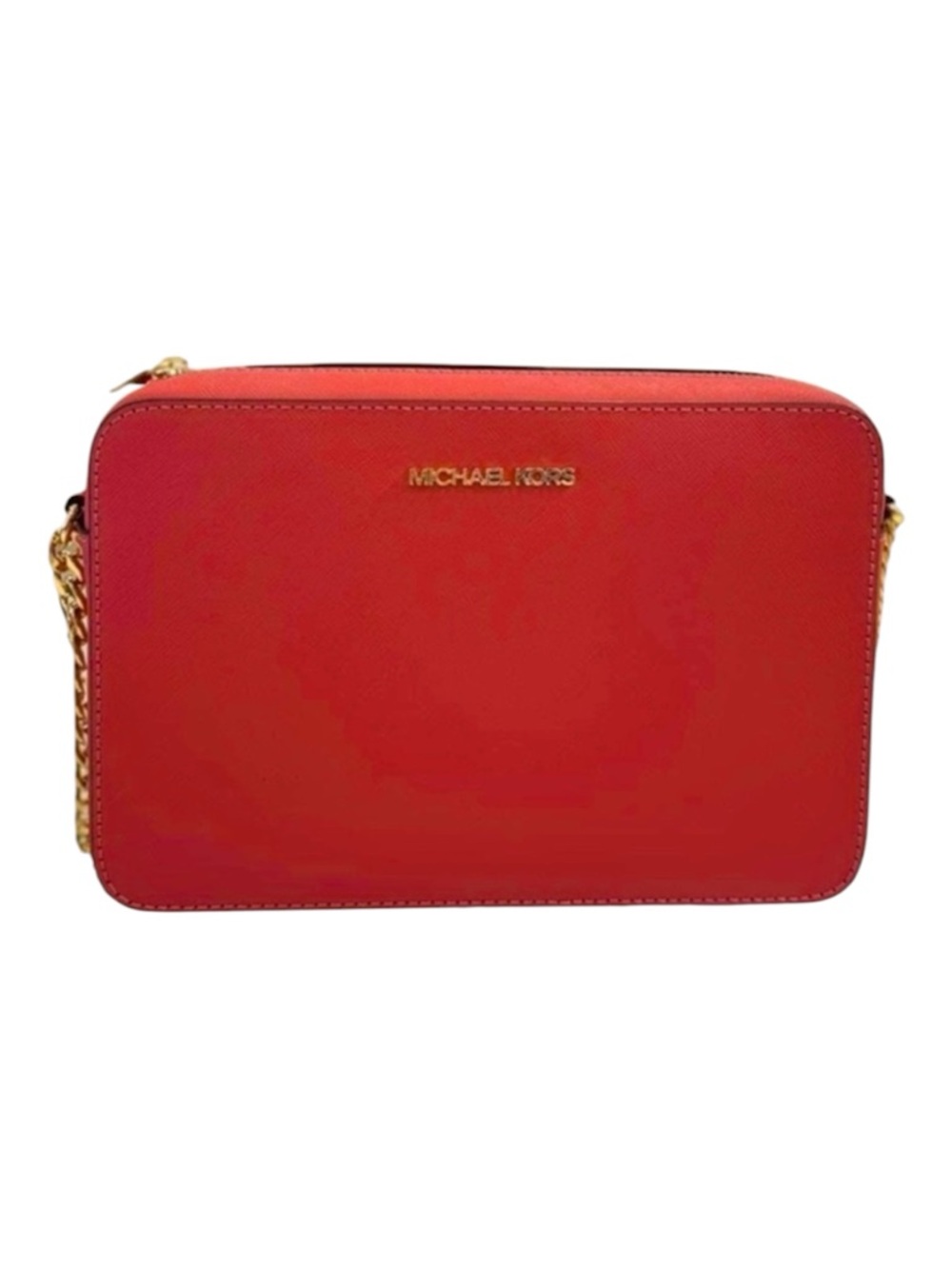✨HP✨Michael Kors Red Jet Set Large Saffiano Leather Crossbody Bag: never  used
